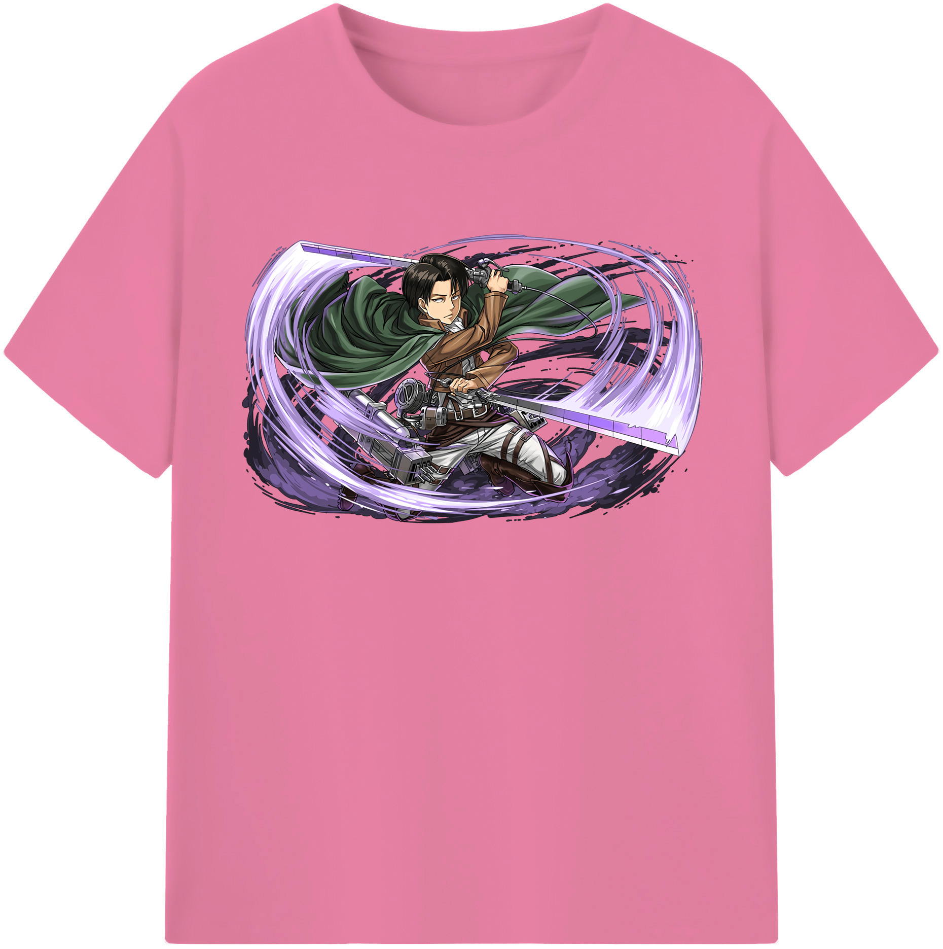 （画像用） 進撃の巨人 リヴァイ·アッカーマン Attack on Titan Levi Ackerman 綿100％半袖Tシャツ（フロントプリント）